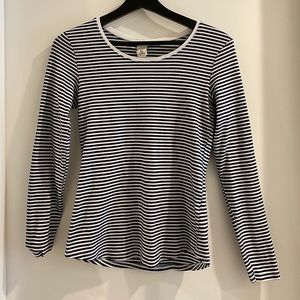 Navy blue and white stripped long sleeve top